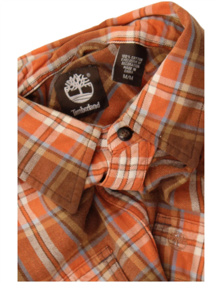 Cămașă de flanel pentru bărbați Timberland, bumbac cu carouri maro mediu