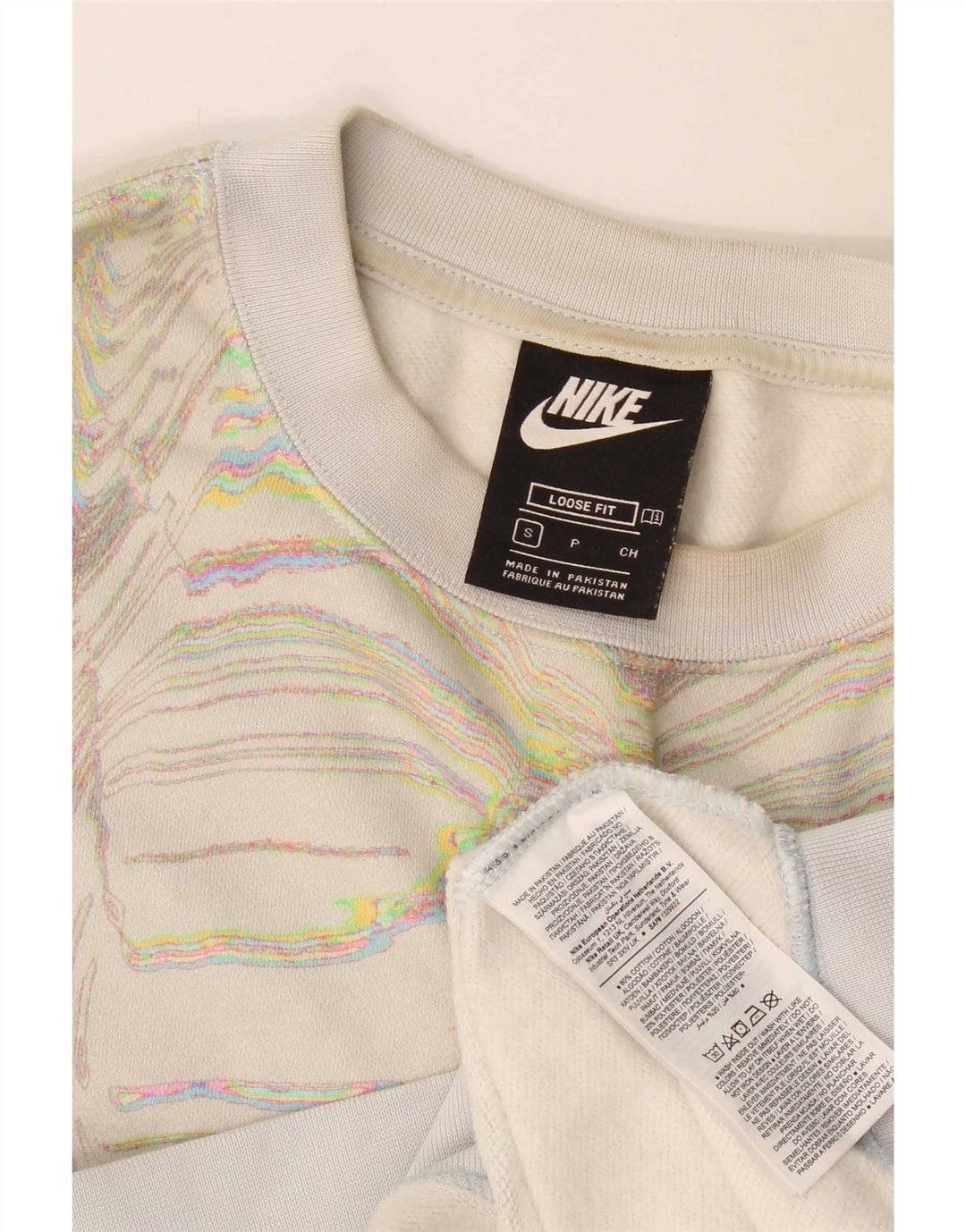Pulover Nike cu model abstract pentru femei, UK 10, mic alb