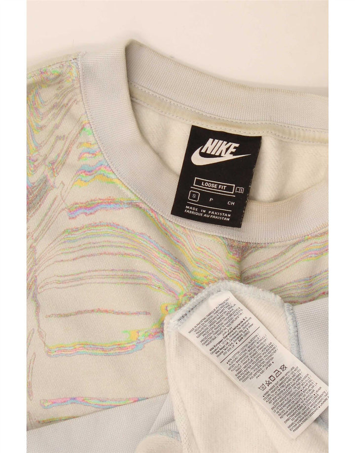 Pulover Nike cu model abstract pentru femei, UK 10, mic alb