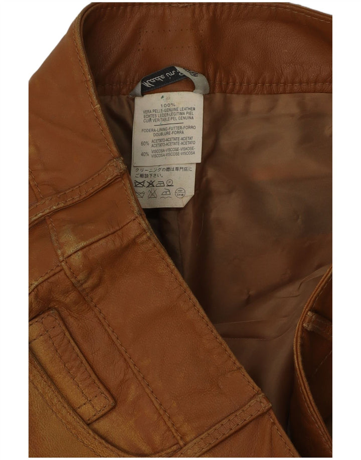 Pantaloni din piele vintage pentru bărbați W34 L35 maro