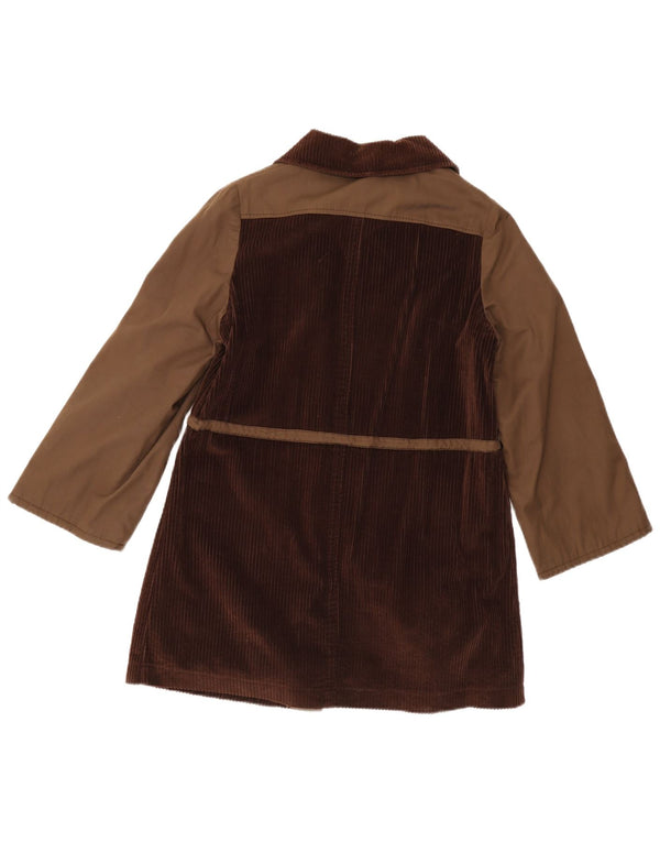 Pardesiu vintage pentru femei UK 14, maro mediu, bloc de culoare