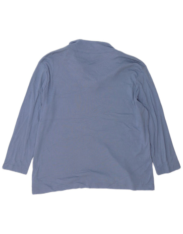 Cămașă polo Eddie Bauer pentru femei cu mâneci 3/4 UK 18 XL Bumbac albastru