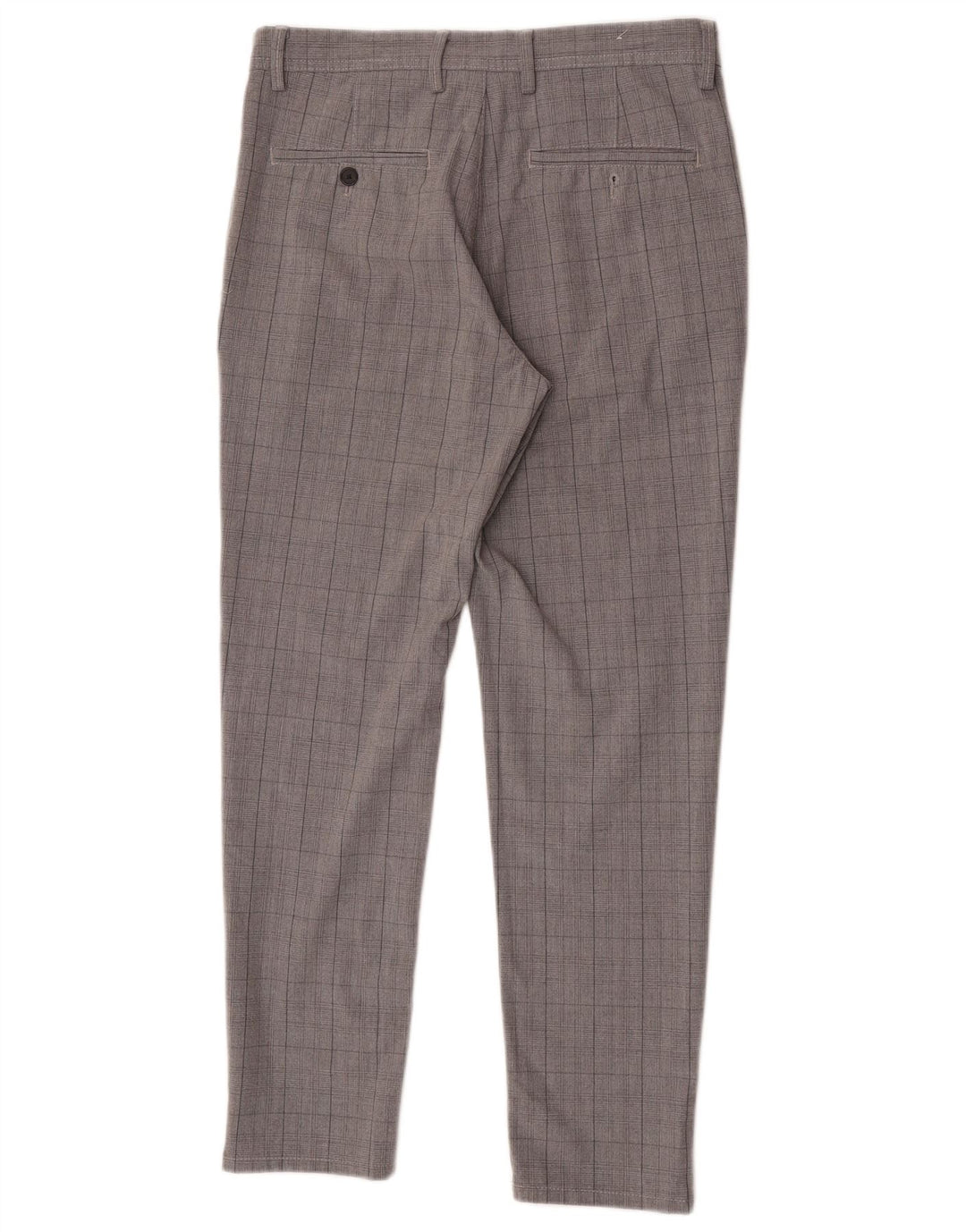 Pantaloni chino slim pentru bărbați Zara EU 38 Mici L30 L28 Poliester cu carouri gri