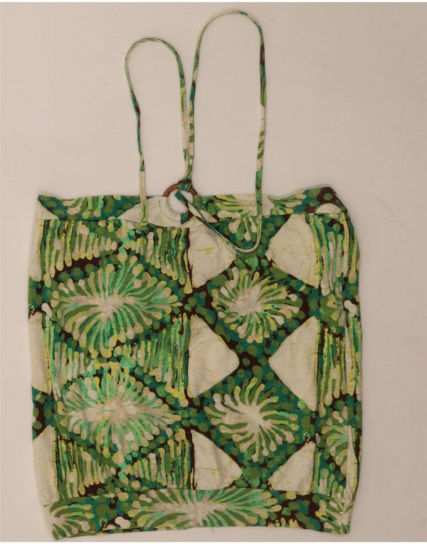 Gap Crop Halter Top pentru femei UK 12 Medium Green Argyle/Diamond Bumbac