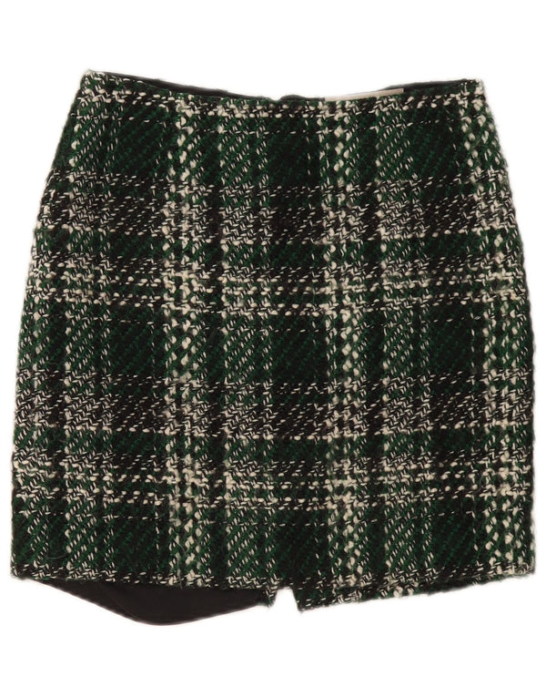 Fusta mini pentru femei Fenn Wright Manson UK 10 Small W30 Green Check Wool