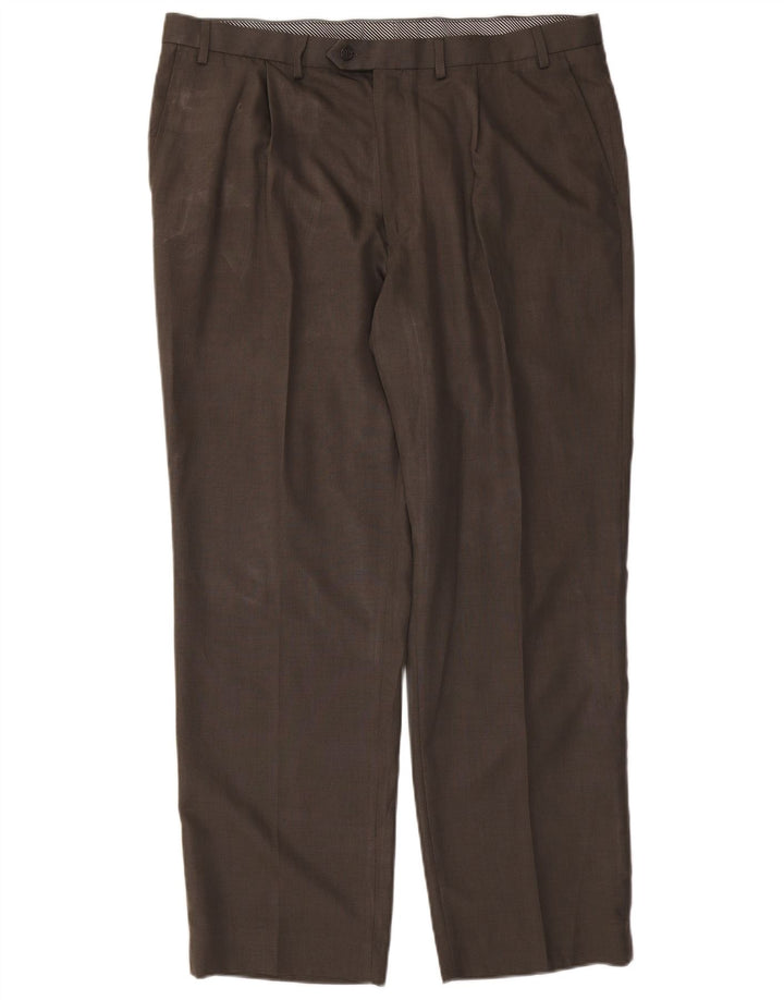 Pantaloni de costum pentru bărbați Marks & Spencer L40 L31 Kaki Poliester