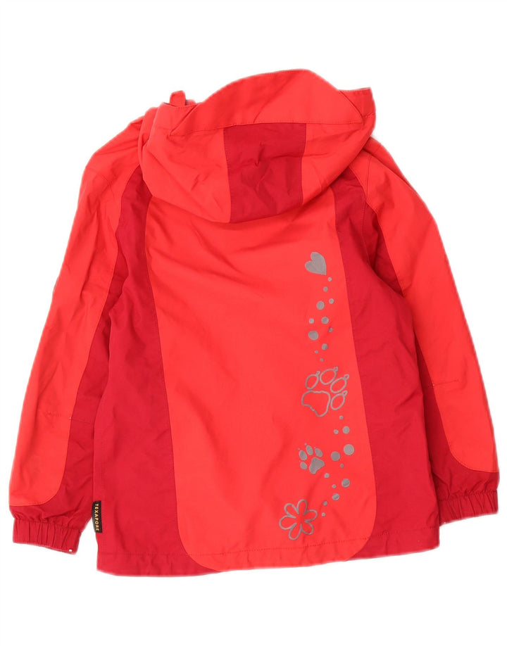 Jack Wolfskin Jachetă de ploaie cu glugă pentru băieți 4-5 ani, roșu, poliamidă color bloc