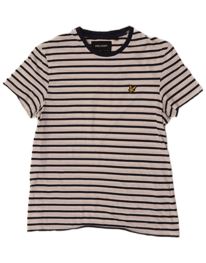 Tricou pentru bărbați Lyle & Scott Top, mediu alb, bumbac cu dungi
