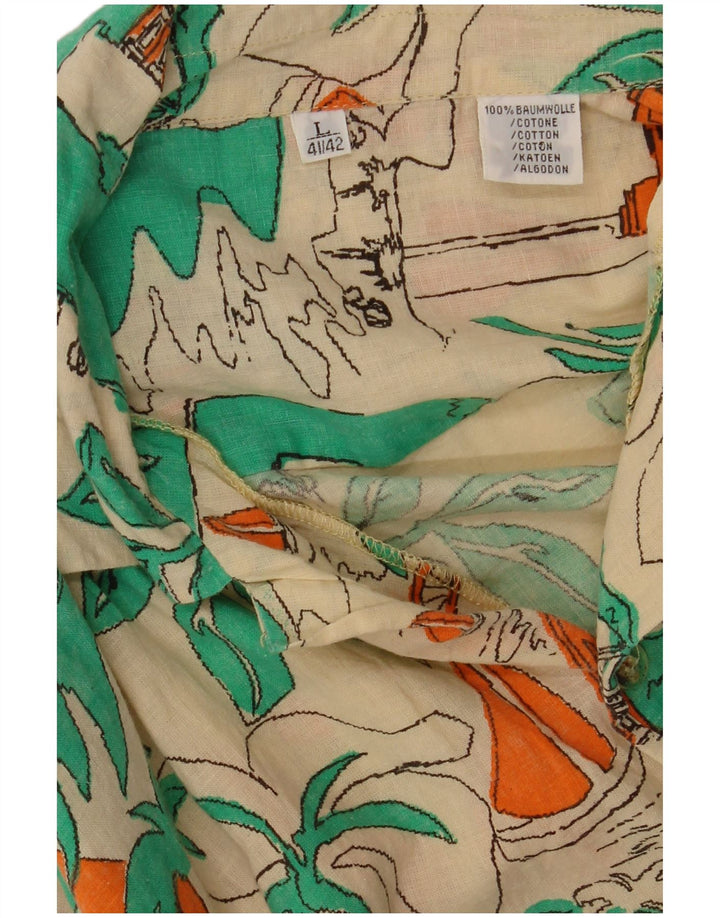 Cămașă Vintage pentru bărbați cu model nebun Mărimea 41/42 mare multicoloră hawaiană