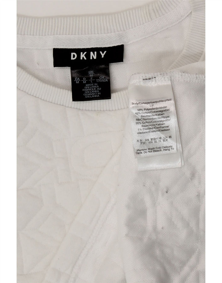 Hanorac crop pentru femei Dkny Pulover UK 14 Poliester alb mediu