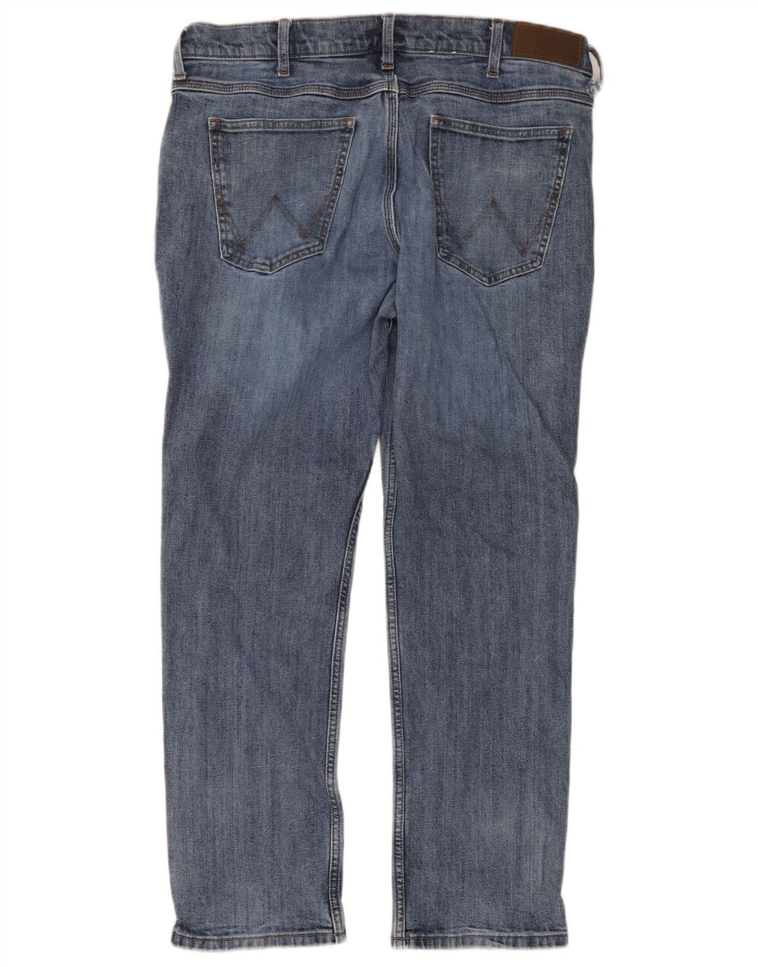 Wrangler Mens Regular Straight Jeans W36 L30 Blue Cotton