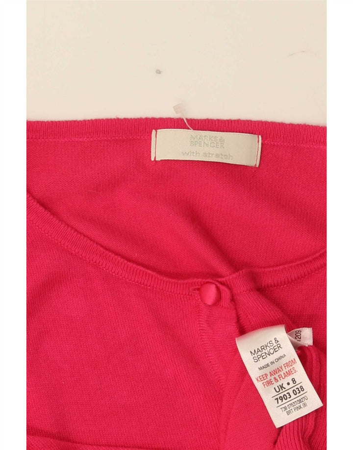 Pulover cardigan pentru femei Marks & Spencer UK 8 mic roz viscoză