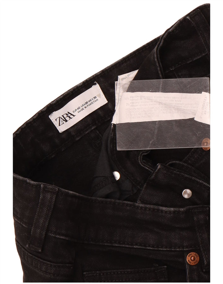 Blugi drepti pentru femei Zara EU 40 Medium W30 L26 Bumbac negru