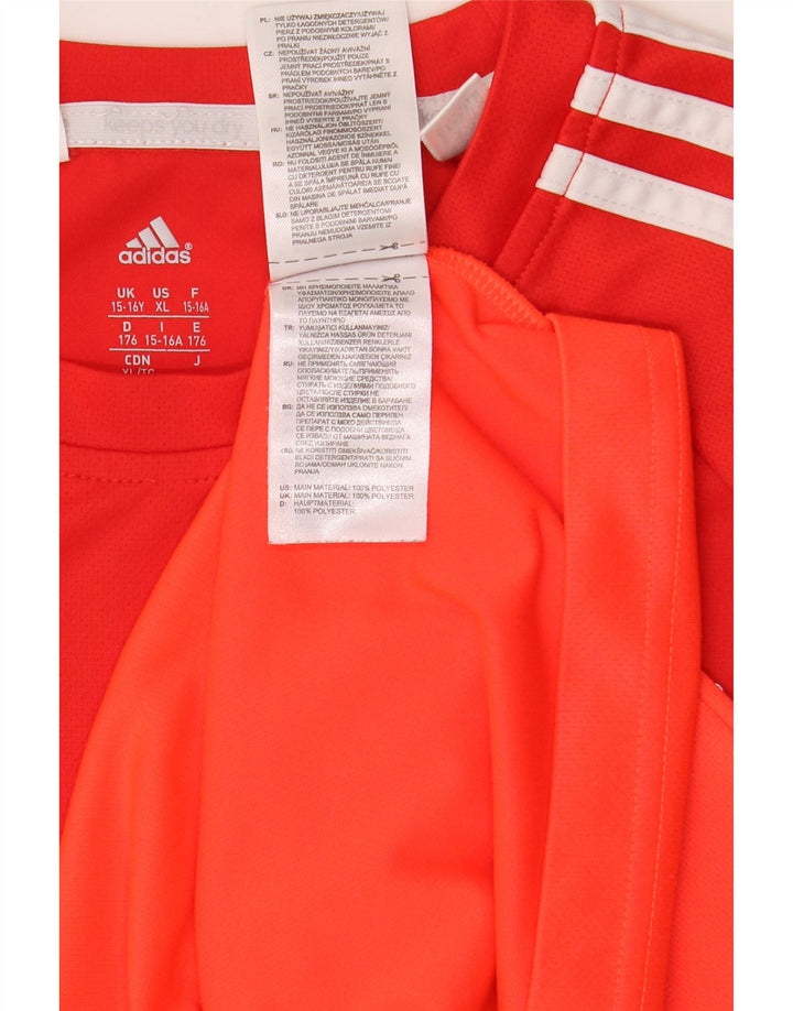 Tricou ADIDAS Climalite pentru băieți, 15-16 ani, portocaliu, poliester