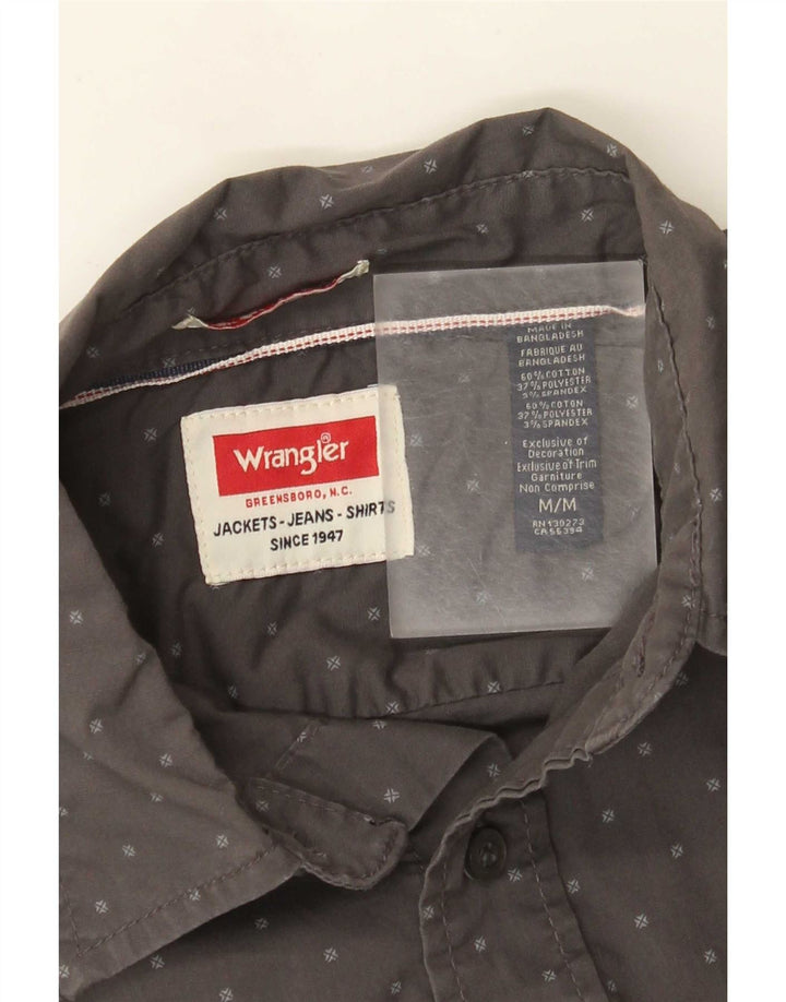 Cămașă pentru bărbați Wrangler, bumbac cu pete, gri mediu