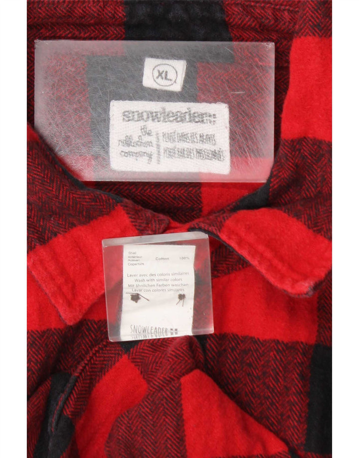 Cămașă Vintage pentru Bărbați din Flanel XL, Carouri Roșii, Bumbac