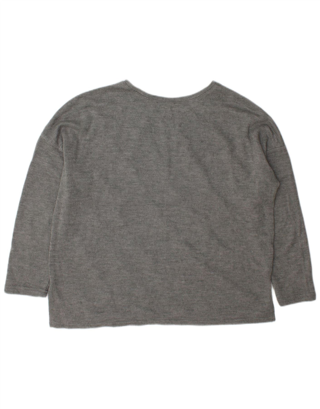 Pulover supradimensionat pentru femei Zara, cu gât crew, UK 14, gri mediu