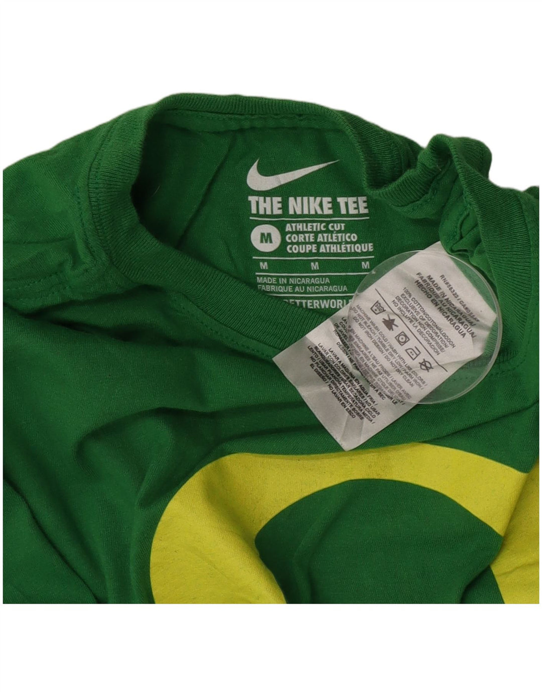 Tricou grafic Nike pentru bărbați, cu croială atletică, top din bumbac verde mediu