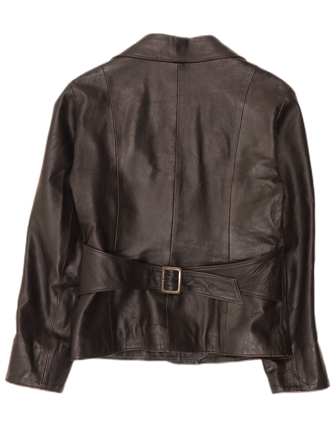 Jachetă vintage din piele cu 1 nasture pentru femei IT 46 Large Negru