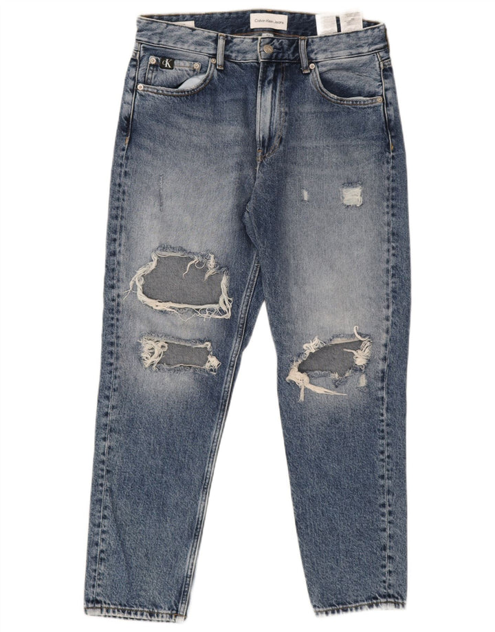 Calvin Klein Blugi Slim Distressed pentru bărbați W31 L26 Bumbac albastru