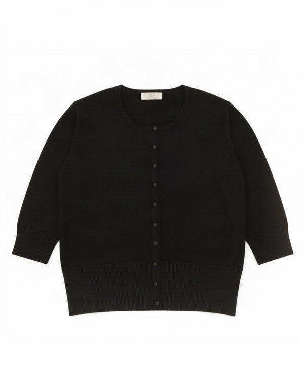 Pulover bolero pentru femei Marks & Spencer cu mâneci 3/4 UK 20 2XL, viscoză neagră