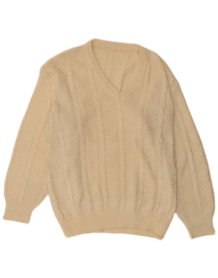Pulover VINTAGE pentru bărbați cu decolteu în V IT 54 XL bej