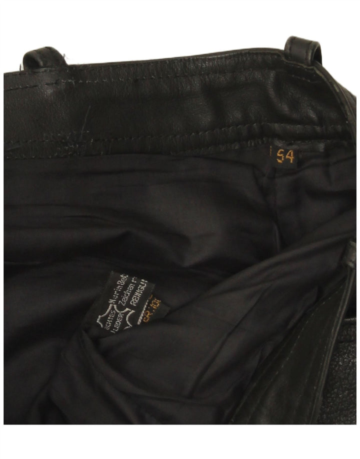 Pantaloni din piele vintage pentru bărbați W32 L33 negri