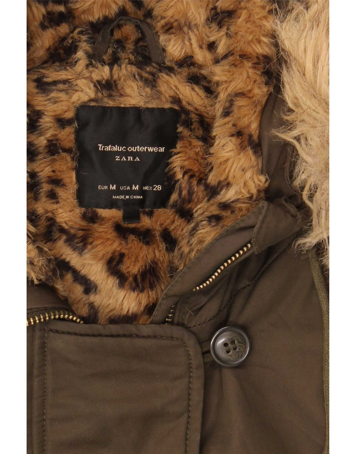 Jachetă parka Sherpa cu glugă pentru femei UK 14 Medium Khaki