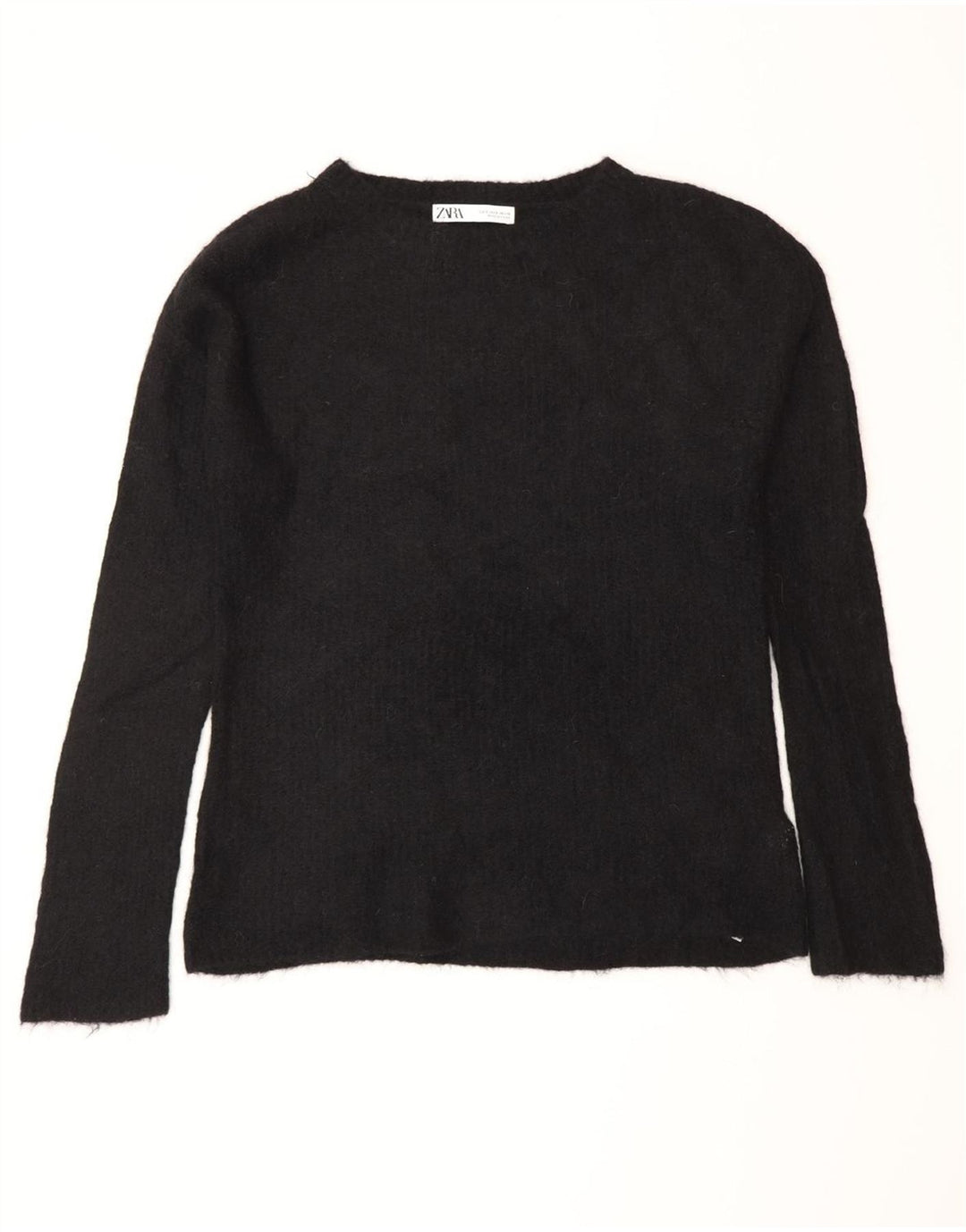 ZARA Womens Oversized Boat Neck Jumper Sweater UK 10 Small Black