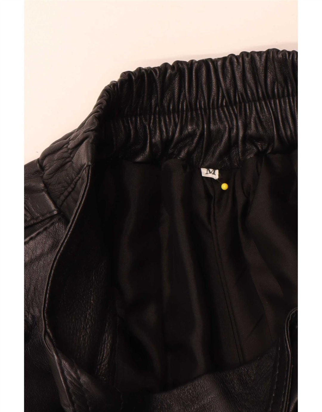 Fusta evazată din piele pentru femei Vintage Medium W28 Negru