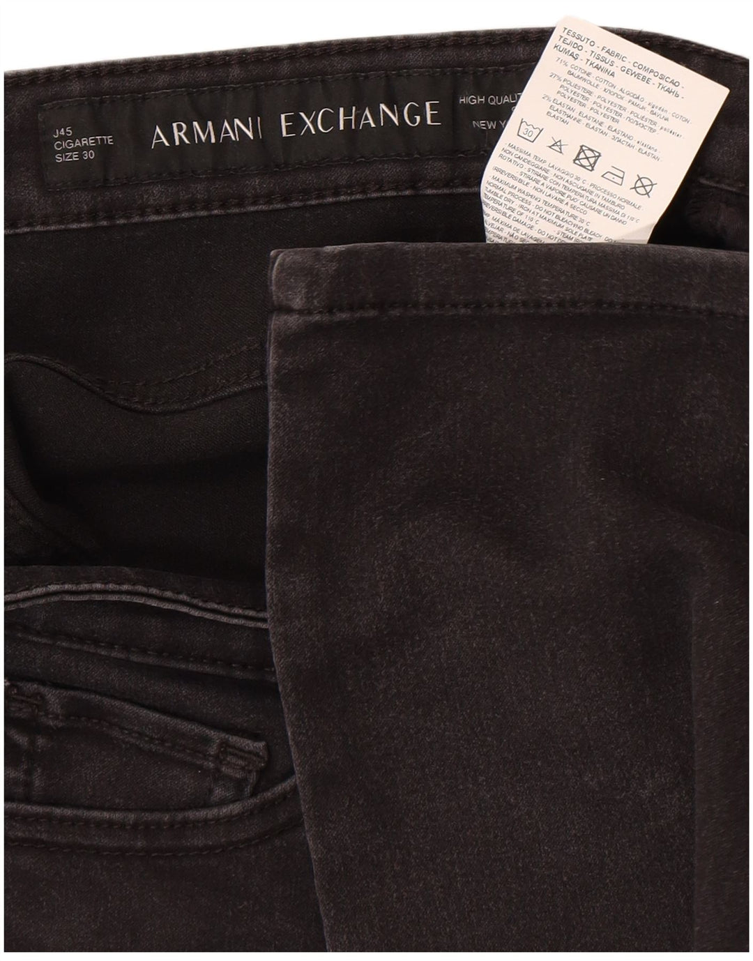 Blugi slim pentru femei Armani Jeans W30 L28 bumbac negru