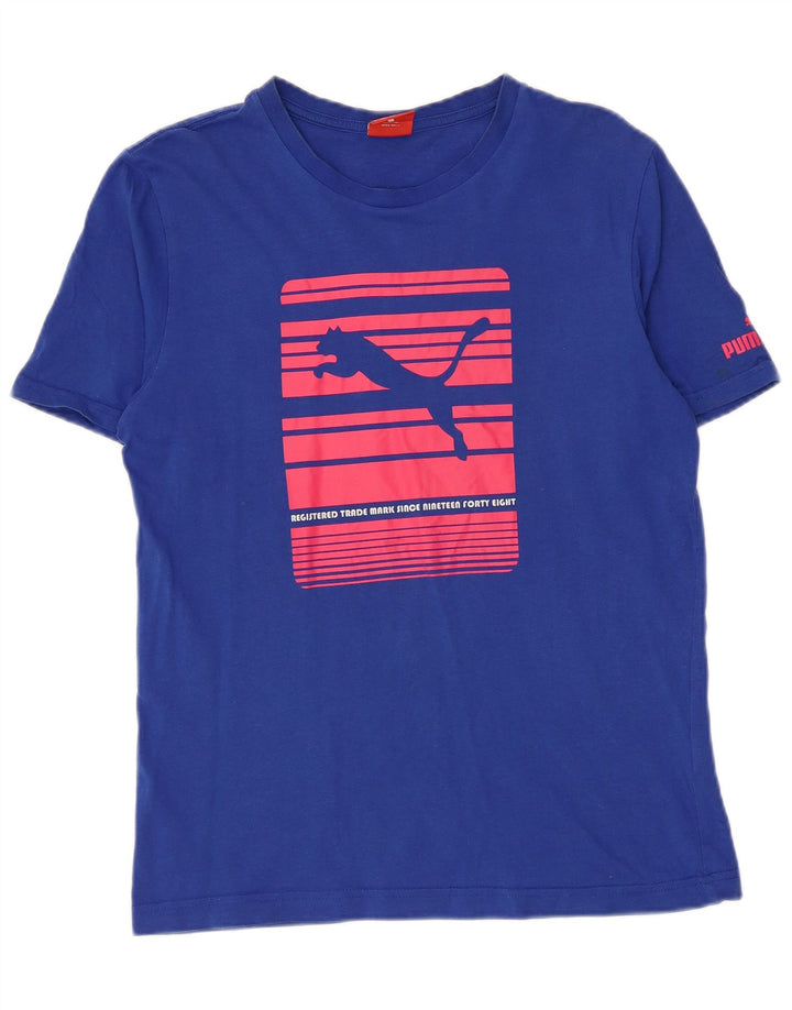 Tricou grafic Puma pentru bărbați Top mic, albastru, bumbac