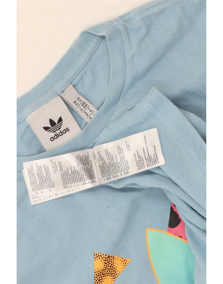 Tricou grafic pentru bărbați Adidas Top, bumbac albastru mediu