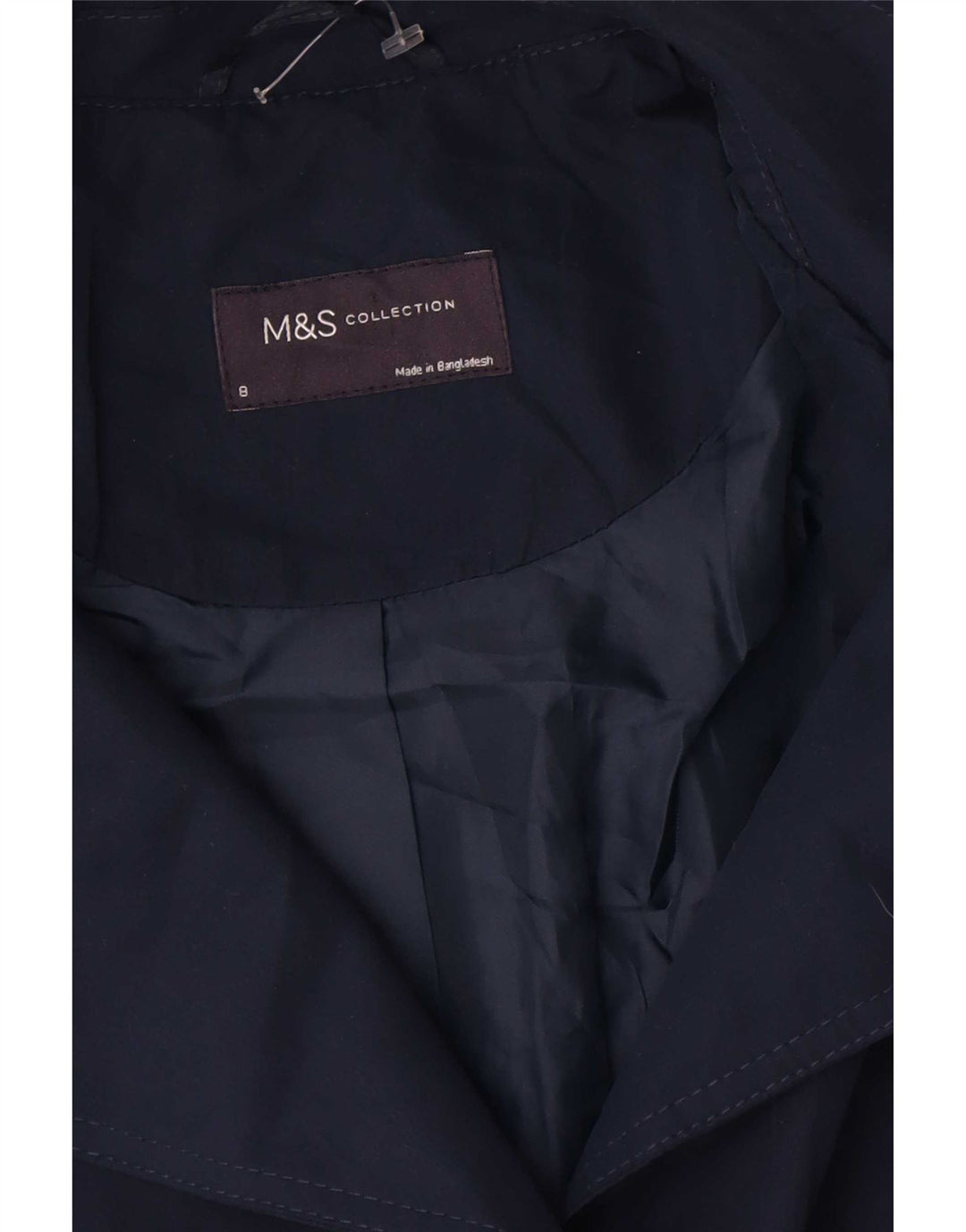 Trench pentru femei Marks & Spencer UK 8 Mic, poliester bleumarin