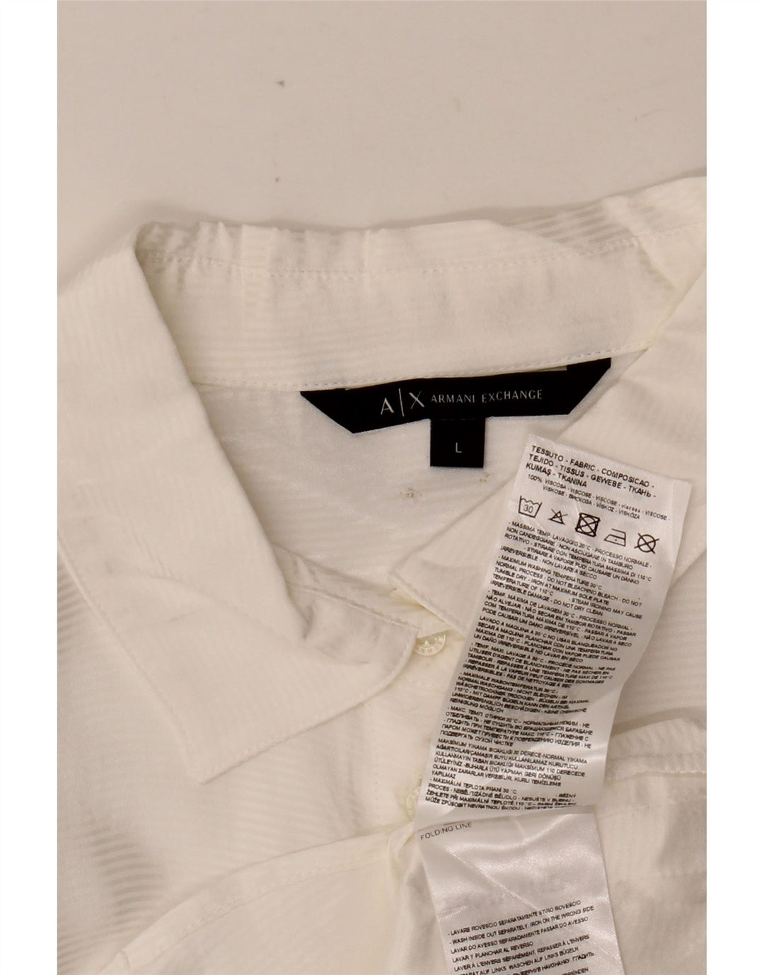 ARMANI EXCHANGE Cămașă pentru femei UK 16 Large White Pinstripe Viscose