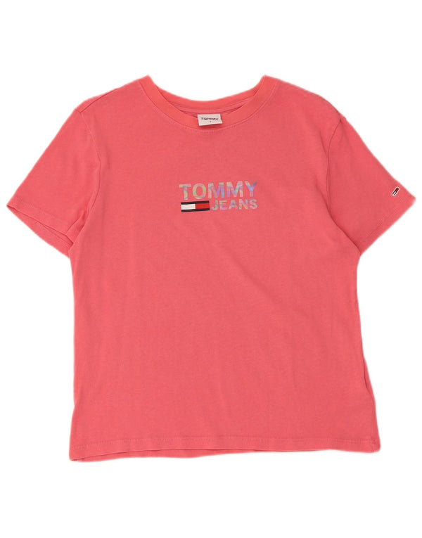 Tricou cu mânecă scurtă Tommy Hilfiger pentru femei Top UK 10 Small Pink