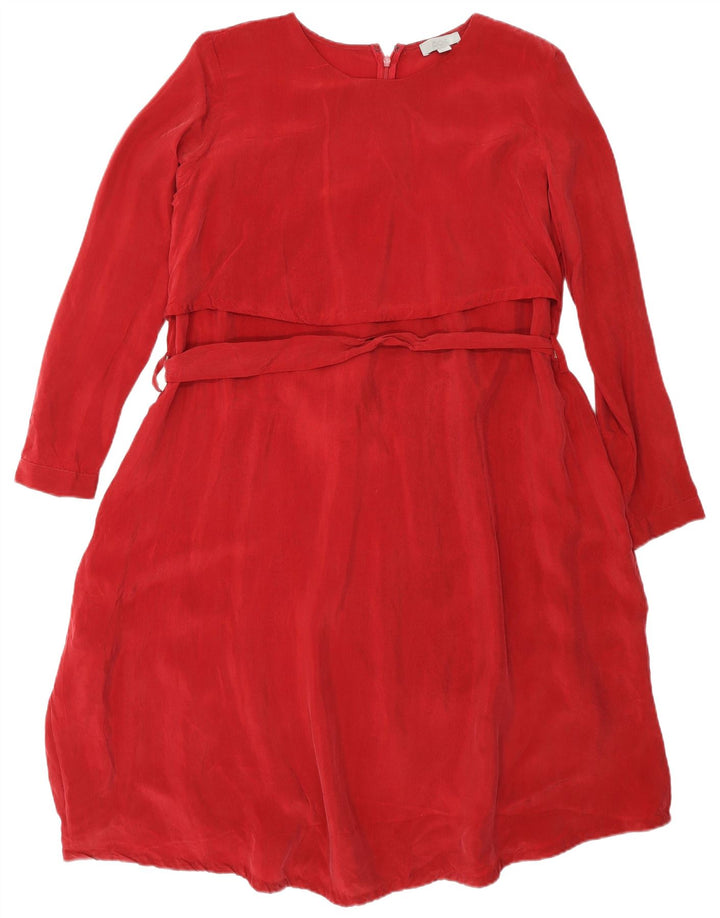 Cos Rochie de bază cu mânecă lungă pentru femei, cu strângere largi, EU 36, roșu mic, Cupro