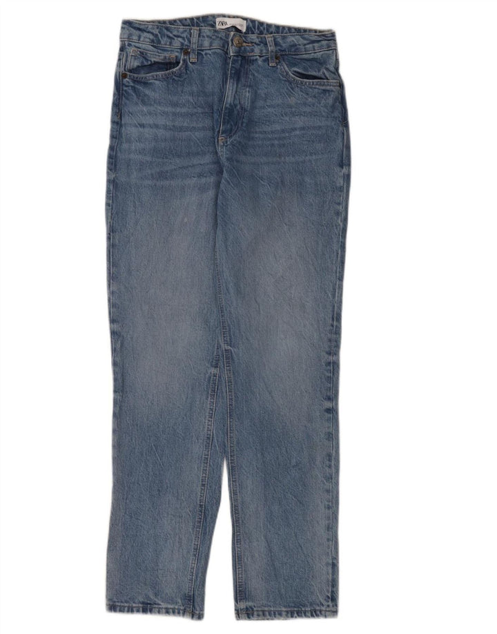 Blugi drepti pentru femei Zara EU 40 Medium W30 L31 Albastru