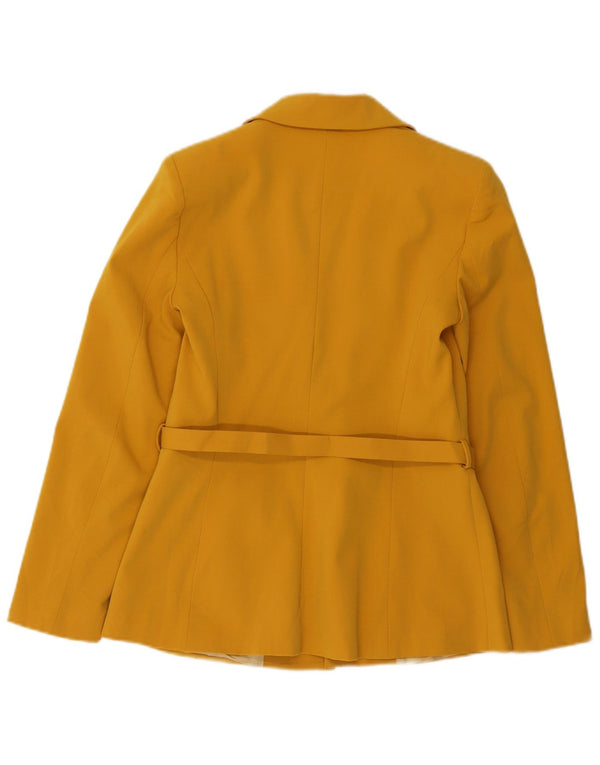 Jachetă blazer pentru femei cu curea Zara UK 10 Poliester galben mic