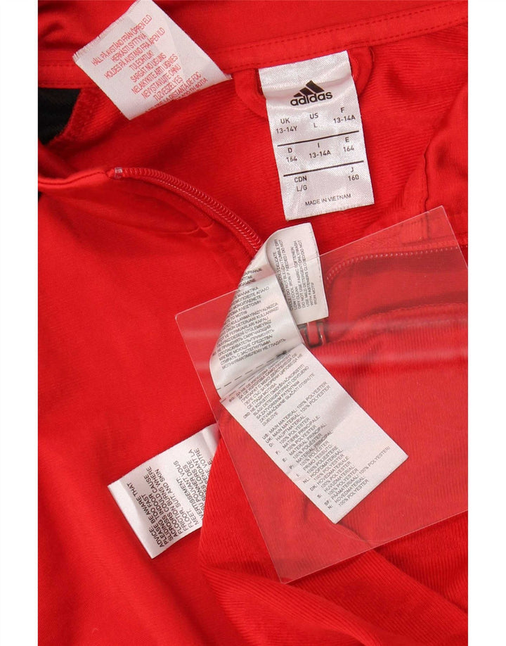 Jachetă de trening pentru băieți Adidas 13-14 ani Poliester color bloc roșu