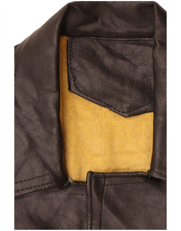 Jachetă de piele pentru bărbați VINTAGE UK 40, mare, neagră