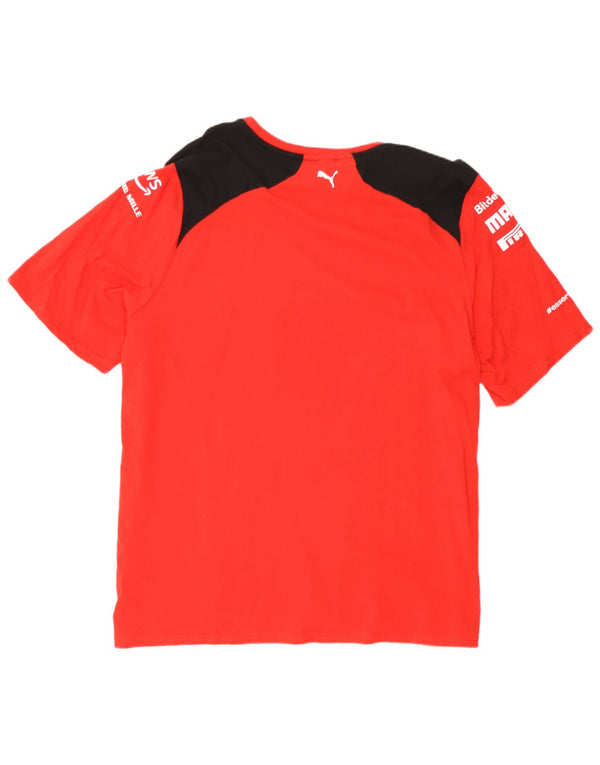 Tricou cu grafic Puma Ferrari pentru bărbați Top 2XL, roșu, bumbac color bloc
