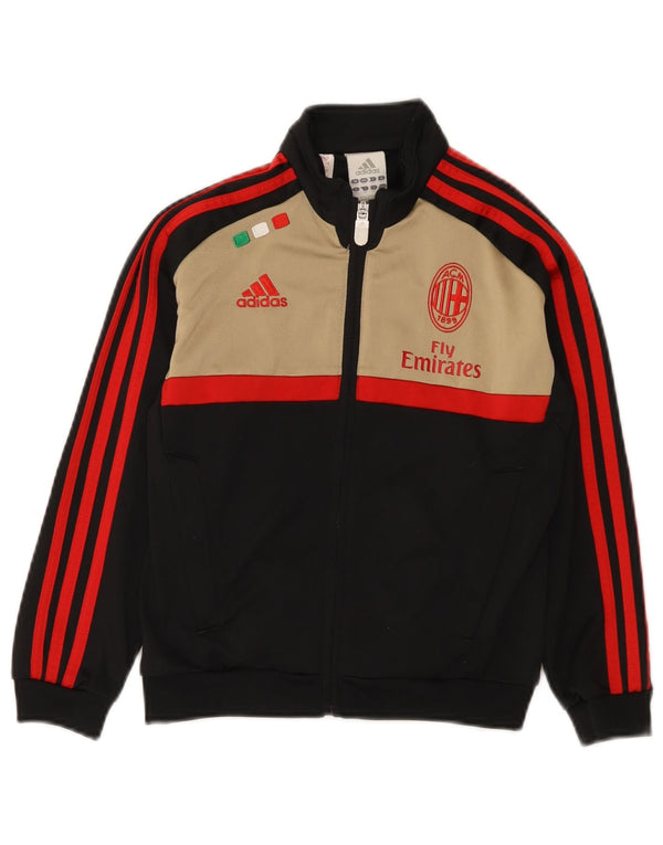 Jachetă de top pentru trening AC Milan Adidas băieți 7-8 ani, negru, color block