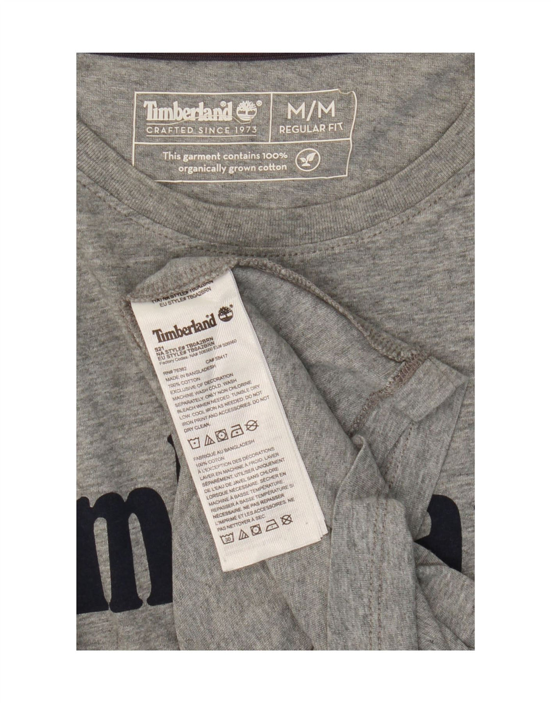 Tricou grafic Timberland pentru bărbați, cu croială obișnuită, din bumbac, gri mediu