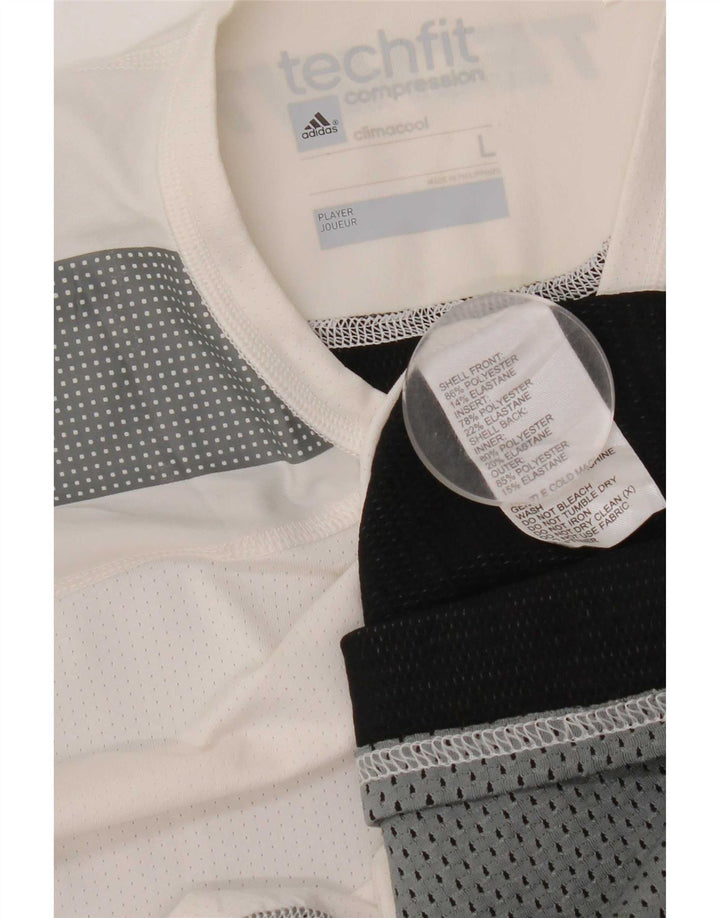 Tricou cu grafică de compresie Adidas pentru bărbați Top mare, alb, bloc de culoare