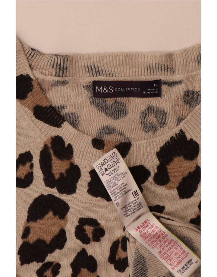 Pulover pentru femei Marks & Spencer cu decolteu triplu UK 16 mare bej