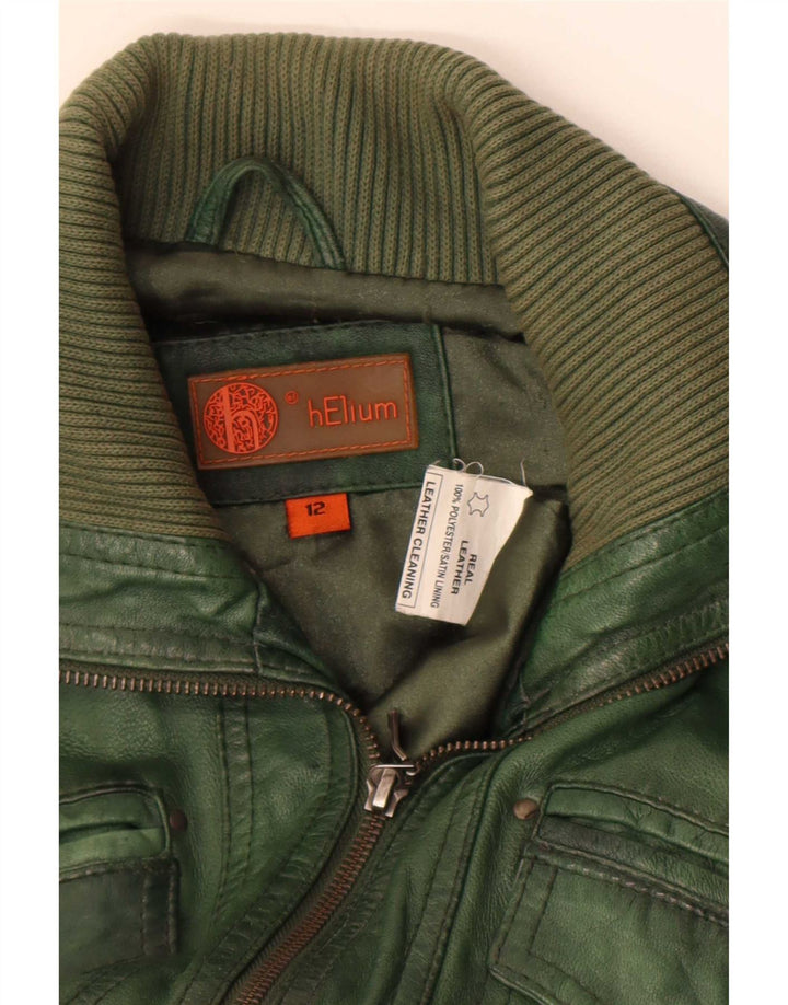 Jachetă de piele pentru femei Helium UK 12 verde mediu