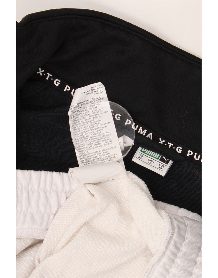 Jachetă de top pentru trening oversized Crop Puma pentru femei UK 6 XS Negru Colorblock