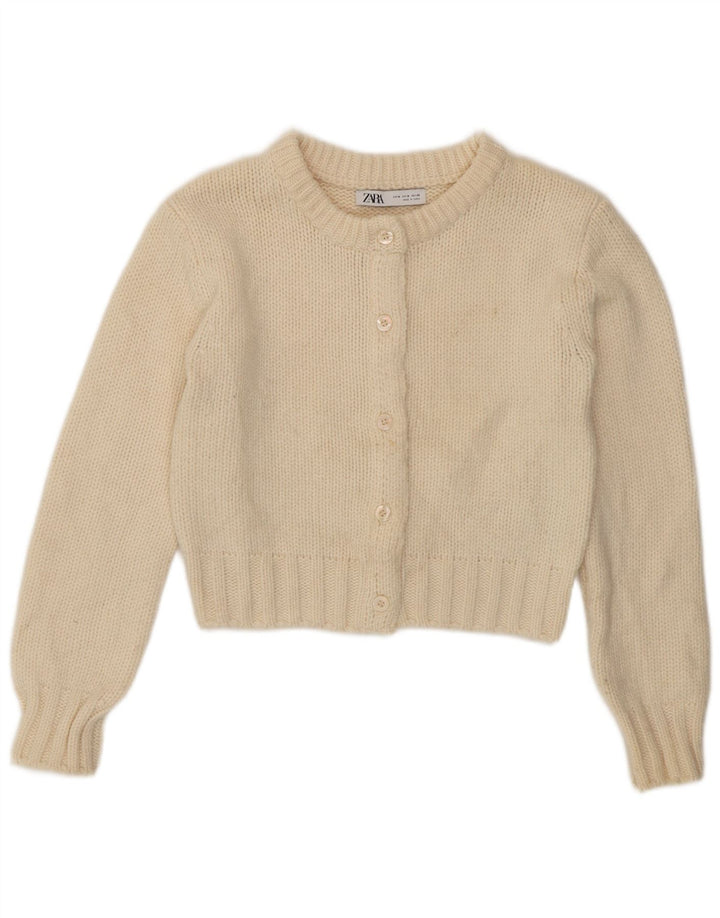 Pulover cardigan pentru femei Zara UK 12 Mediu Poliamidă alb închis