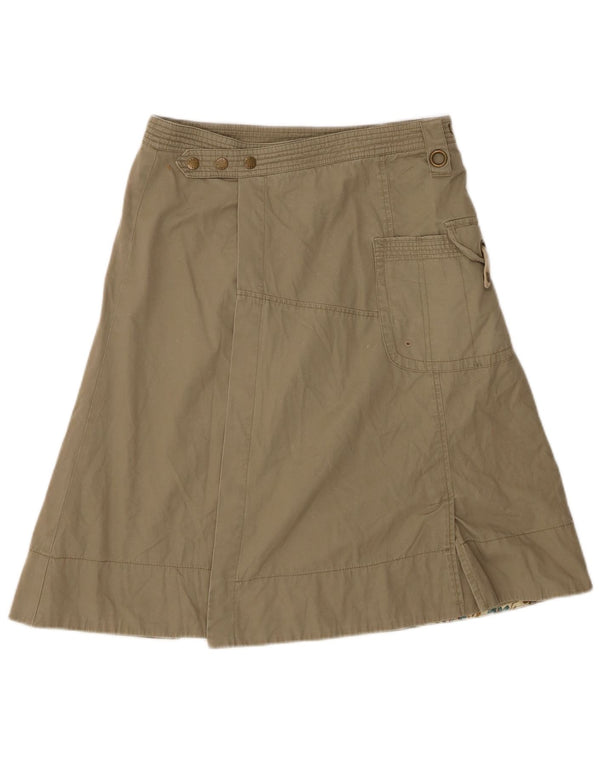 Fusta Wrap pentru femei Fat Face UK 10 Small W28 Khaki Bumbac